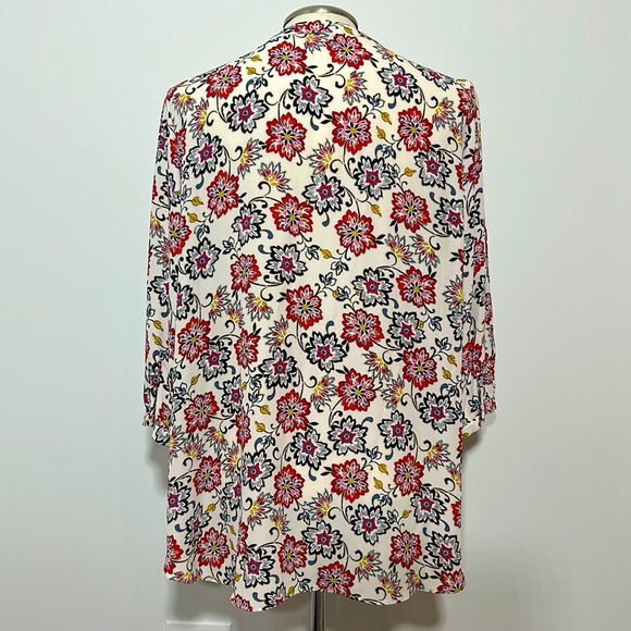 Rose & Olive by Anthropology V-Neck 3/4 Sleeve Floral Blouse Size 1X - Picture 3 of 9